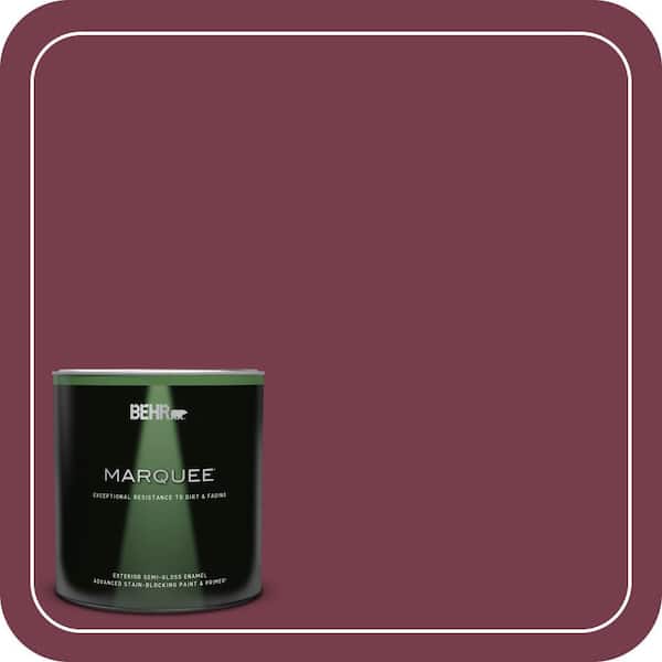 BEHR MARQUEE 1 qt. #ICC-110 Vintage Merlot Semi-Gloss Enamel Exterior Paint & Primer