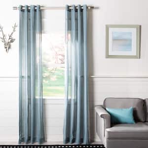 Beige Solid Grommet Sheer Curtain - 52 in. W x 84 in. L