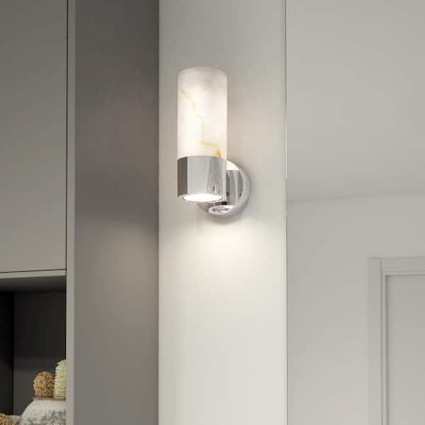 Artika Marble Modern 1-light Chrome Dimmable LED integrated Wall Sconce with with 5CCT