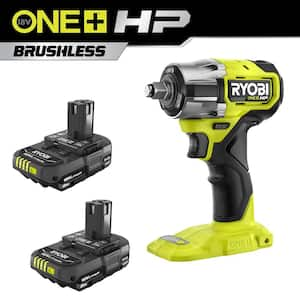 ONE+ HP 18V Brushless Cordless Compact 1/2 in 4 Mode Impact Wrench with FREE 2.0 Ah Battery (2-Pack)