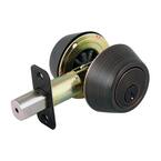 Double Cylinder Brushed Bronze Deadbolt