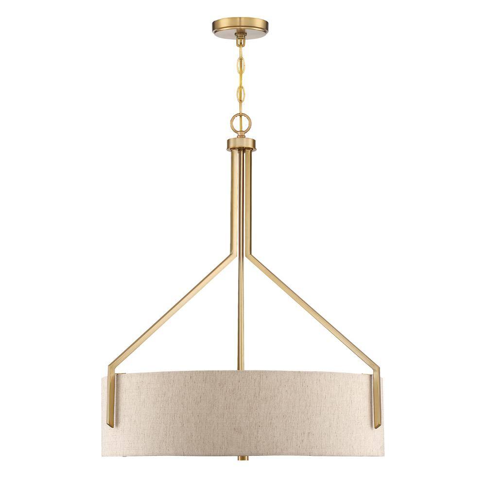 Elara 31'' Brushed Gold and Polished Nickel Drum Pendant Light