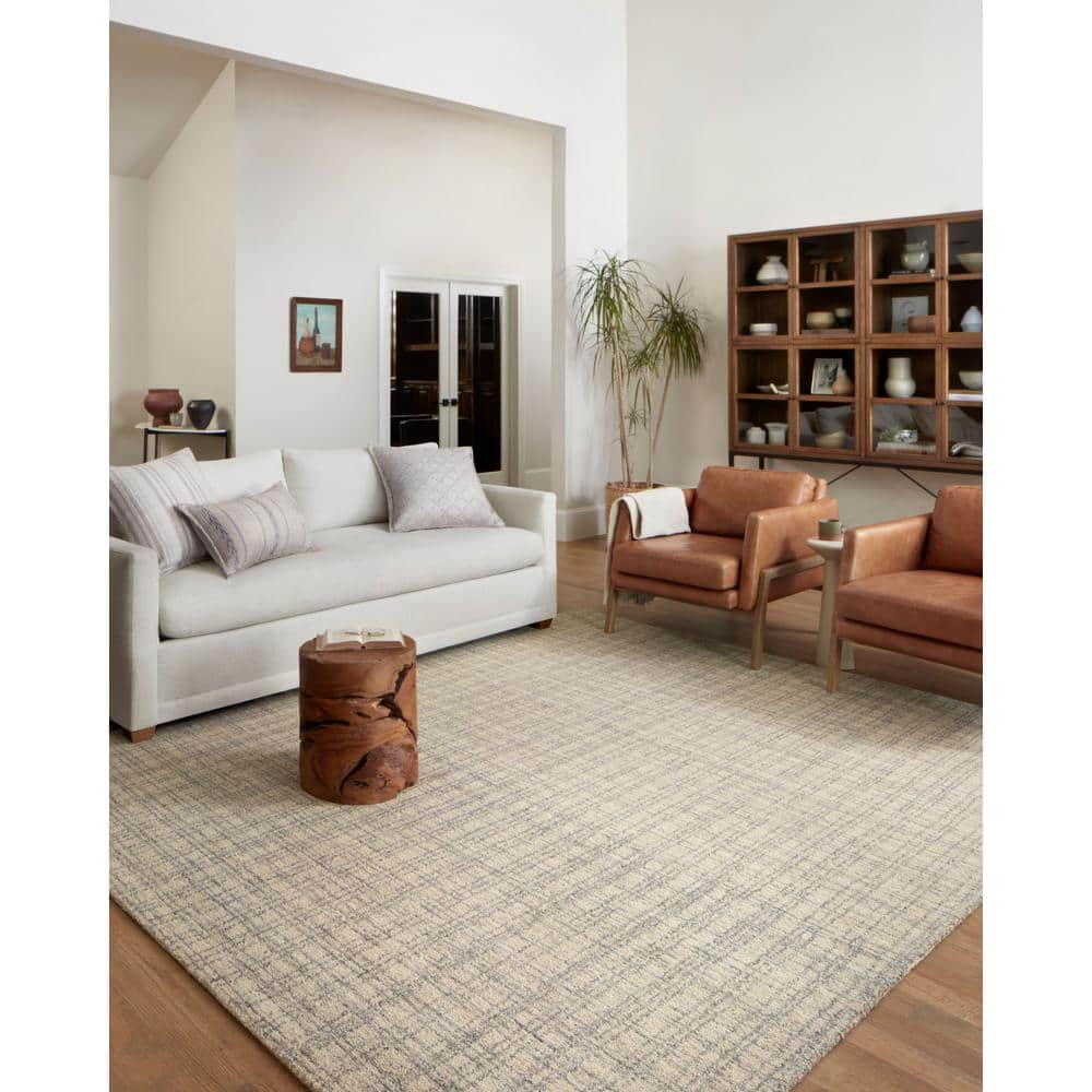 Antique Mist Hand-Tufted Wool and Jute Rectangular Rug