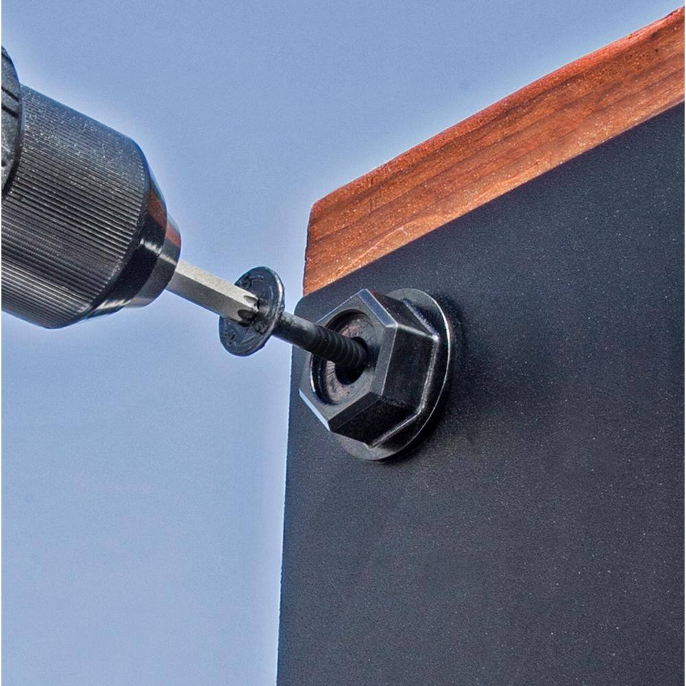 Black Low Profile Head Hex Drive Structural Wood Screws, 2-inch