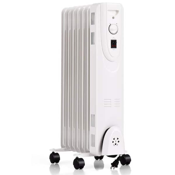 Gymax 1500-Watt Portable Oil Filled Radiator Space Heater with Wheels  Adjustable Thermost GYM05872 - The Home Depot