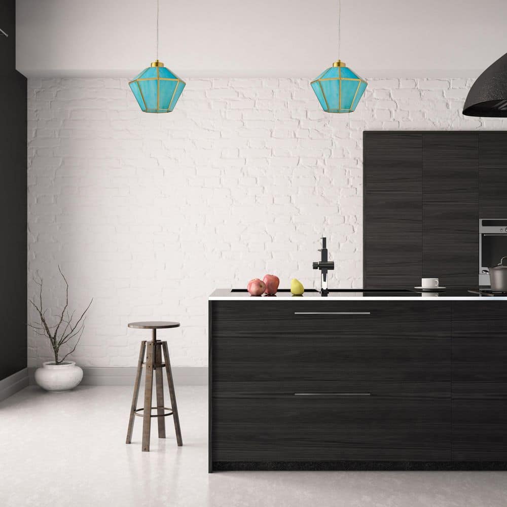 Beatrix 1-Light Brushed Gold Pendant with Green Stained Glass Shade price history on PriceWatchPro