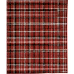 Grafix Red 9 ft. x 12 ft. Plaid Contemporary Area Rug