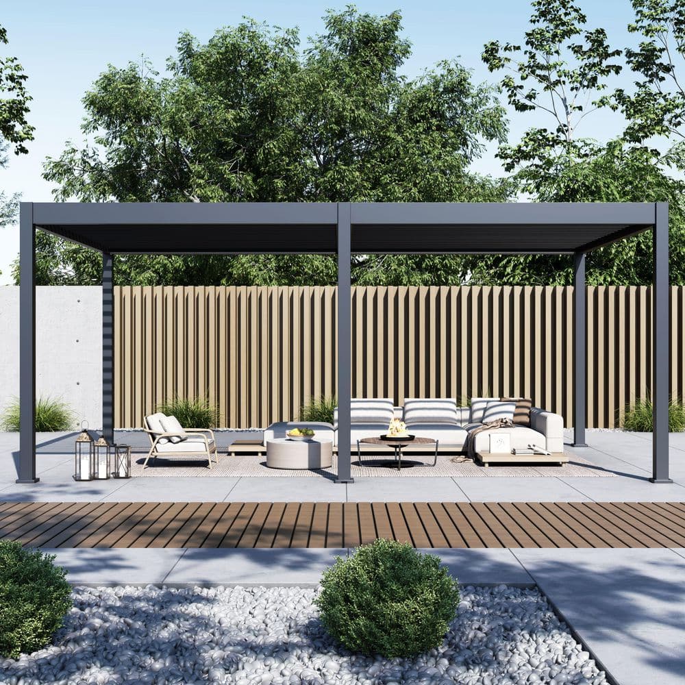 Paragon Outdoor Grand Tuscan 12 ft. x 20 ft. Slate Gray Aluminum