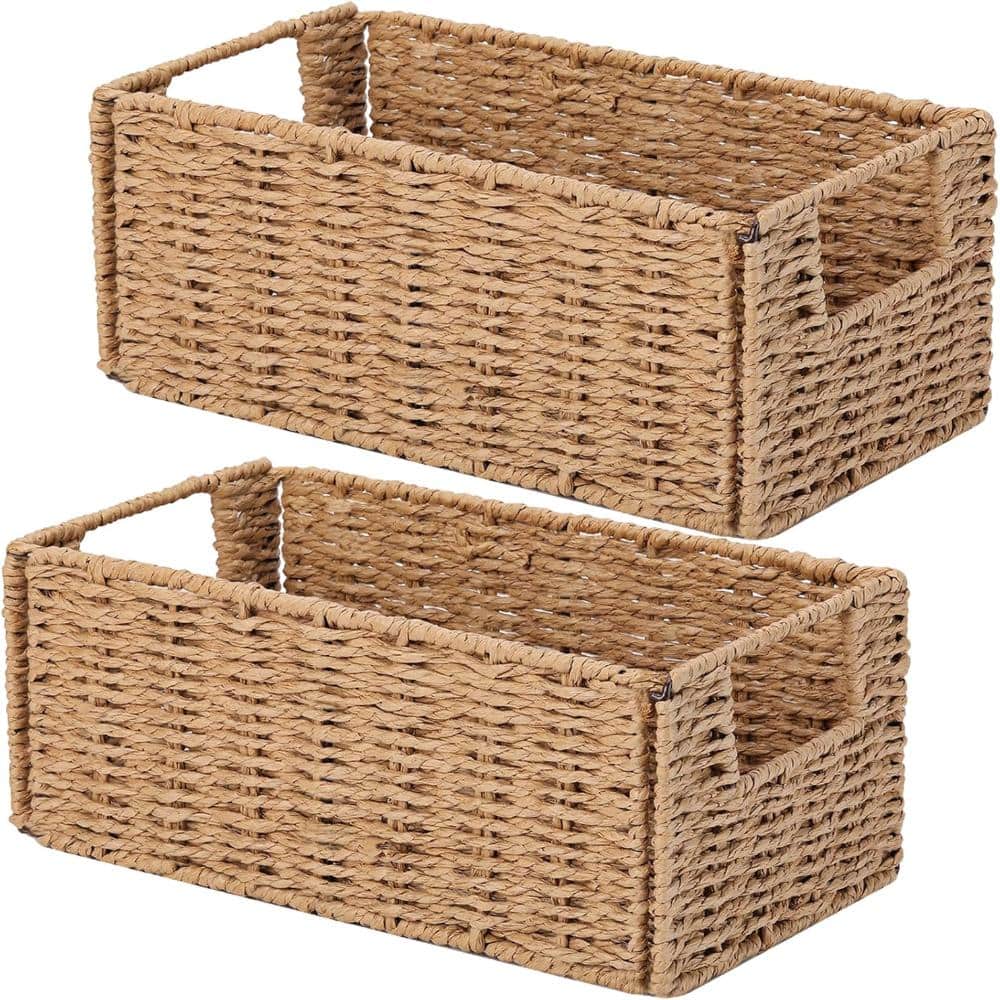 アンティーク 天然素材 Decorative Natural Woven Storage Baskets -Vintage Home Decor, Set