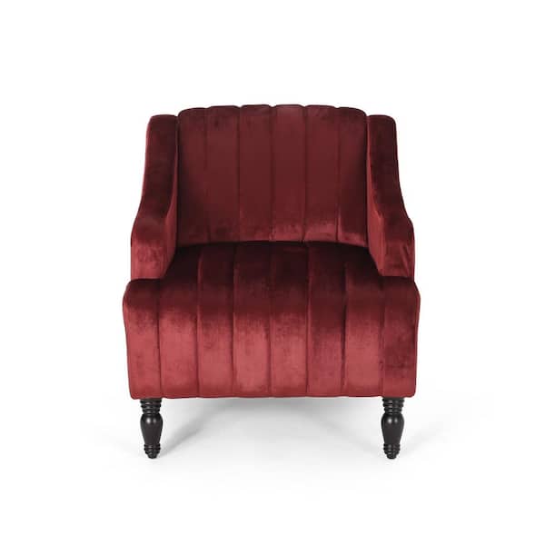 Noble House Carleson Garnet Velvet Club Chair