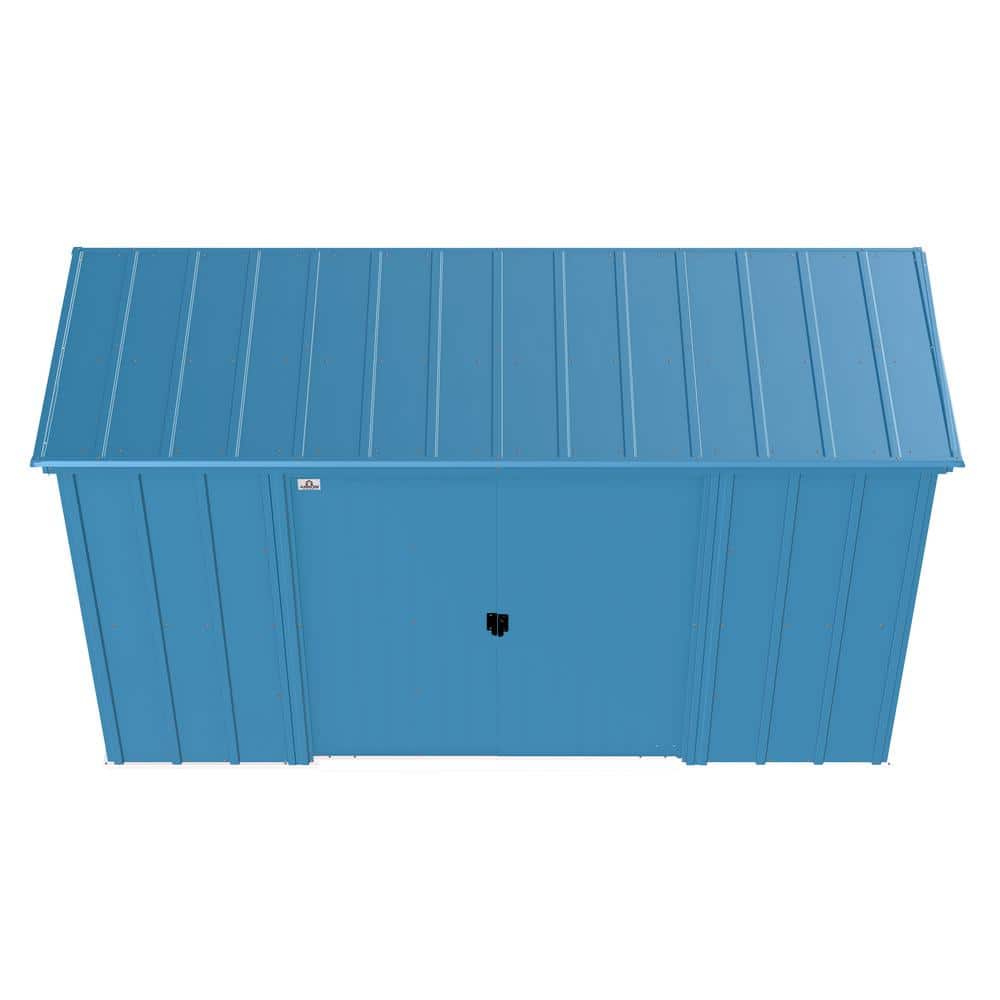 10 ft. x 4 ft. Blue Grey Galvanized Steel Storage Shed
