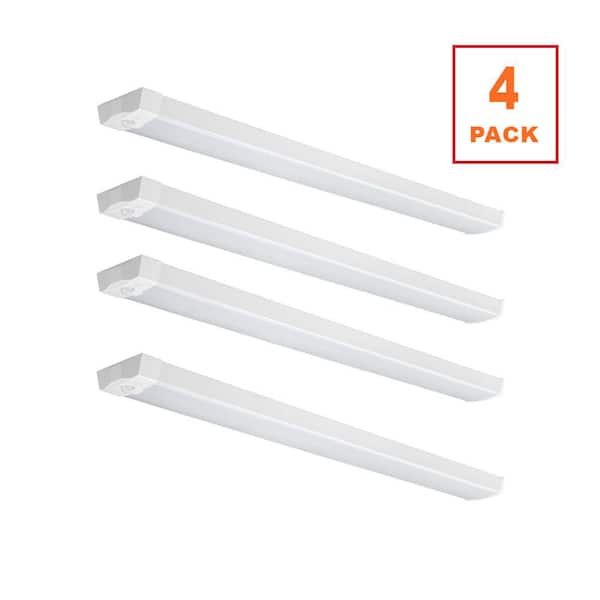 4-Pack 4 ft. 3600 Lumens Motion Sensing LED Wraparound Ceiling Light Garage Light Laundry Room Bright White 4000K