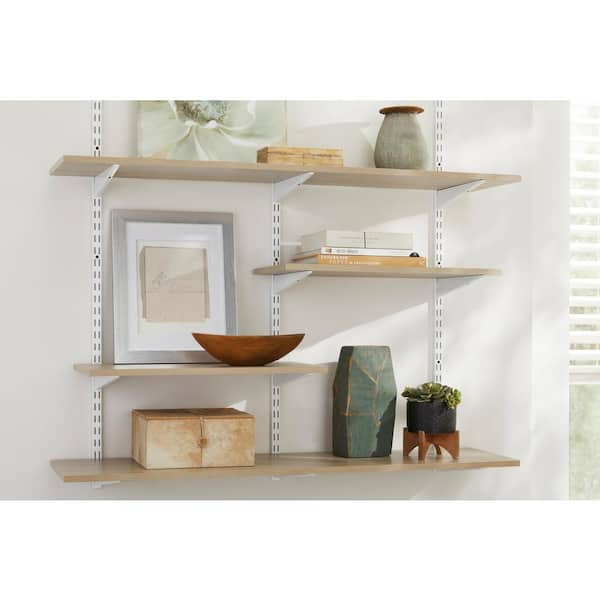 Rubbermaid 18.5 in. White Twin Track Bracket for Wood Shelving