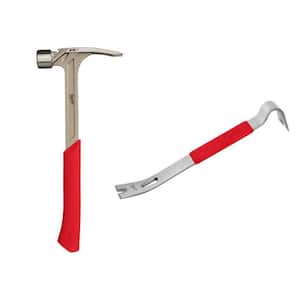 28 oz. Milled Face Framing Hammer with 15 in. Pry Bar