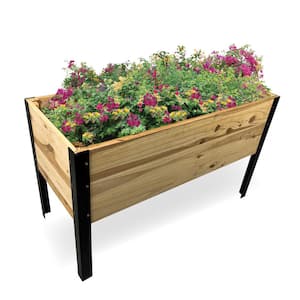 Lacoo Raised Garden Bed 92x22x9in Divisible Wooden Planter Box Outdoor  Patio Elevated Garden Box Kit to Grow Flower, Fruits, Herbs and Vegetables  for