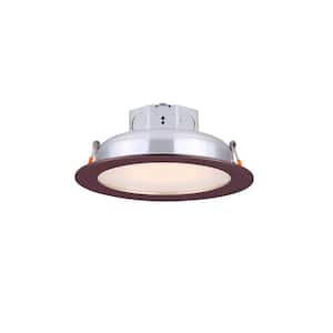Round Slim Disk 7.75 in. Bronze Warm White New Construction Recessed Integrated LED Trim Kit