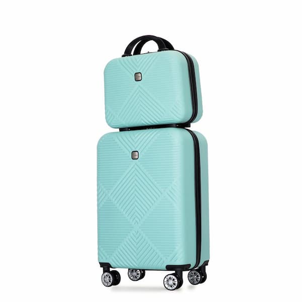 2-Piece Light Blue ABS Lightweight Hardside Spinner Luggage Set