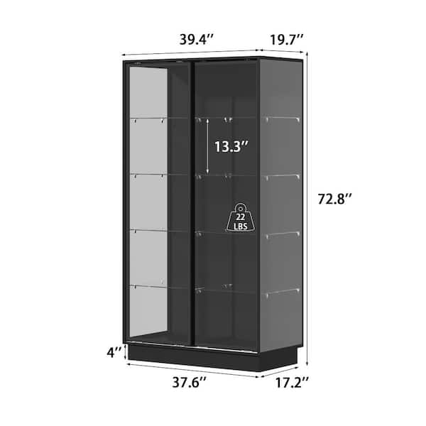 FUFU&GAGA Black 72.8 in. Accent Cabinet Office Storage Cabinet