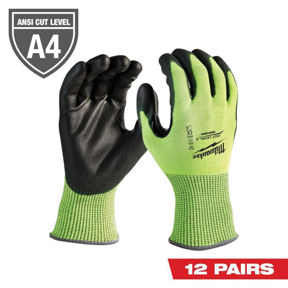 X-Large High Visibility Level 4 Cut Resistant Polyurethane Dipped Work Gloves (12-Pack) price history on PriceWatchPro