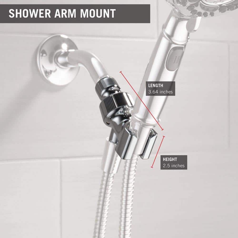Adjustable Chrome Shower Arm Mount with Bracket