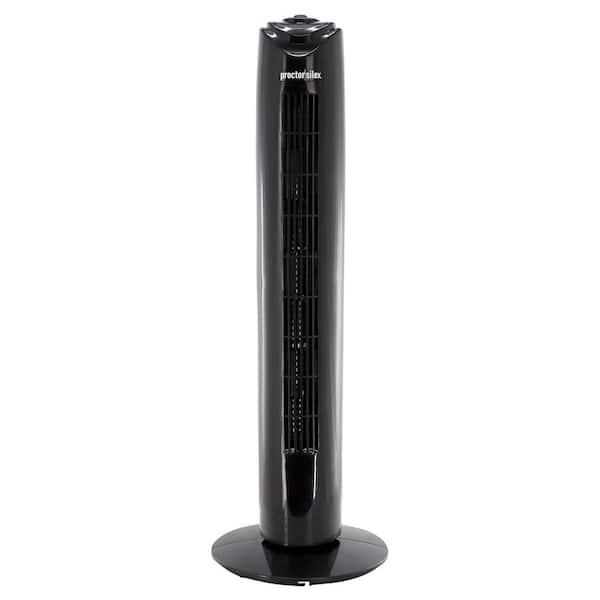 32 in. 50w Oscillating Tower Fan in Black