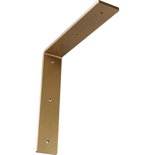 Ekena Millwork 10 in. x 2 in. x 10 in. Steel Hammered Gold Hamilton Bracket