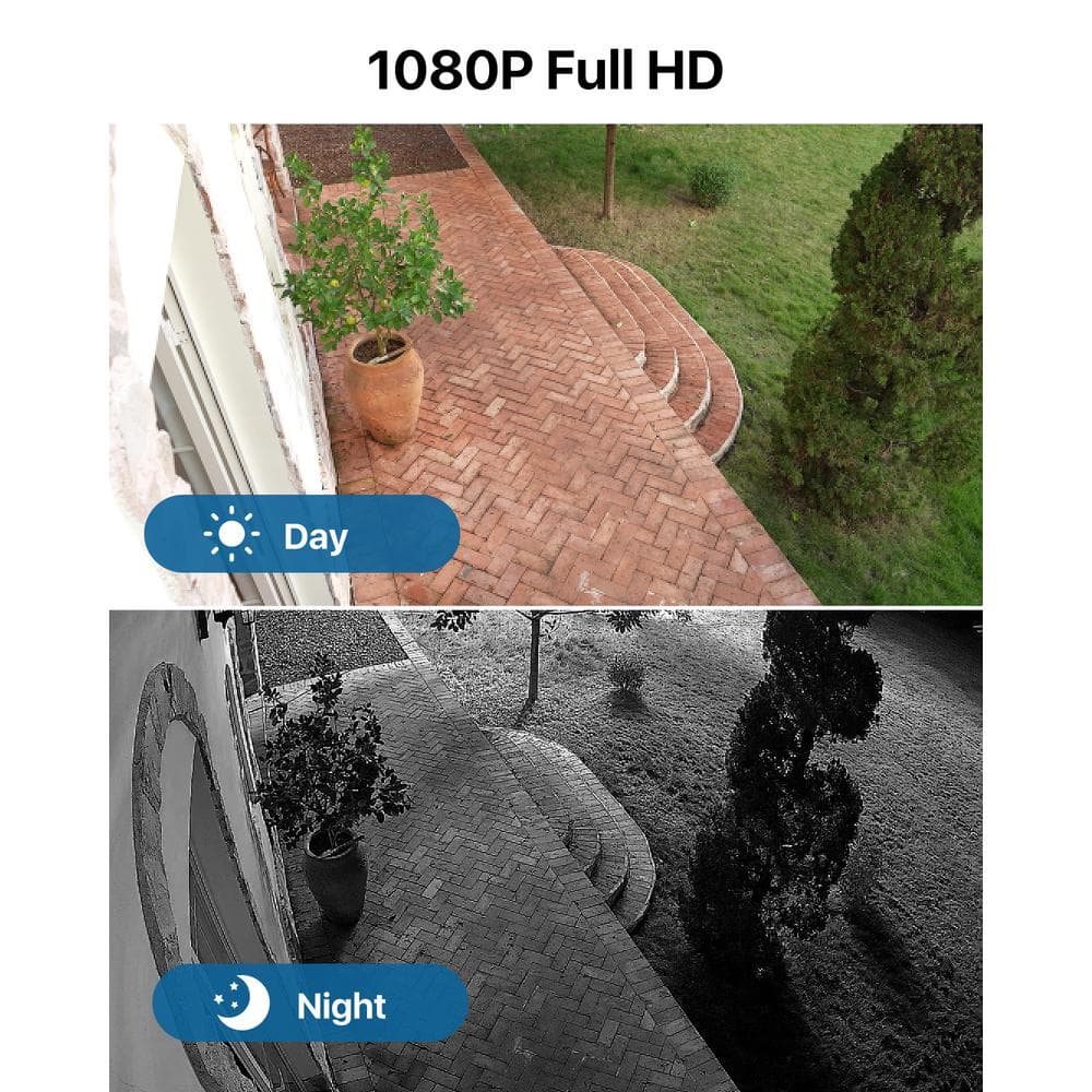 1080P White Wired Security Camera System with 1TB Hard Drive