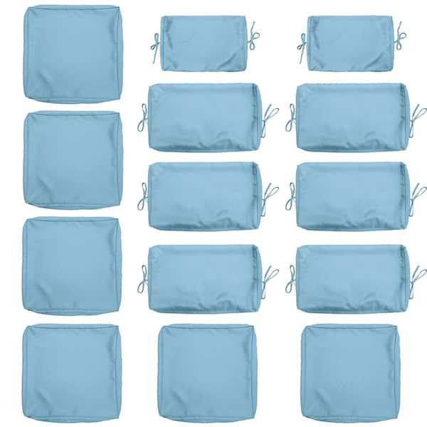 Kimunuk 14-Piece 25.5 in. Outdoor Cushion Covers Sky Blue