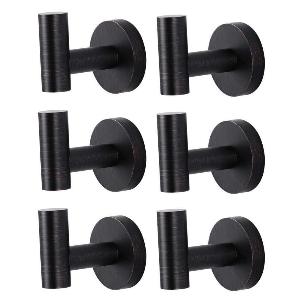 Oil Rubbed Bronze Wall Mounted J-Hook Set of 6