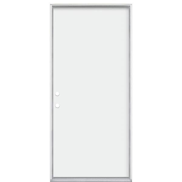 Masonite 36 in. x 80 in. Universal/Reversible Premium Flush Primed White Steel Front Door Slab