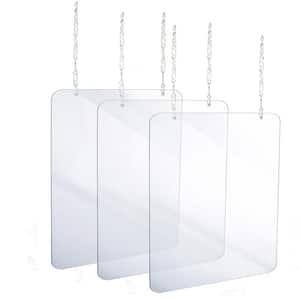 36 in. x 40 in. x 0.18 in. Clear Acrylic Sheet Hanging Protective Sneeze Guard (3-Pack)