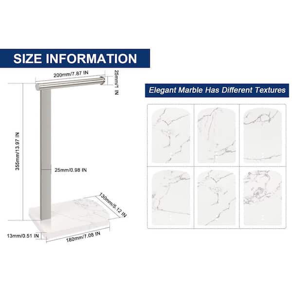 Single Rod Towel Holder in Brushed Nickel, Free-Standing L Shape Hand Towel Rack, Stainless Steel Towel Ring with Base