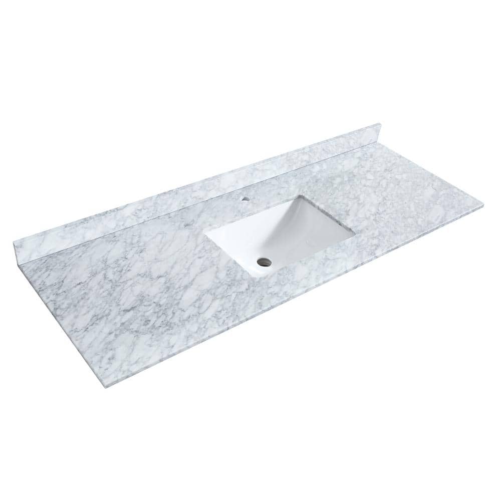 Daria 60'' White Single Bathroom Vanity with Carrara Marble Top