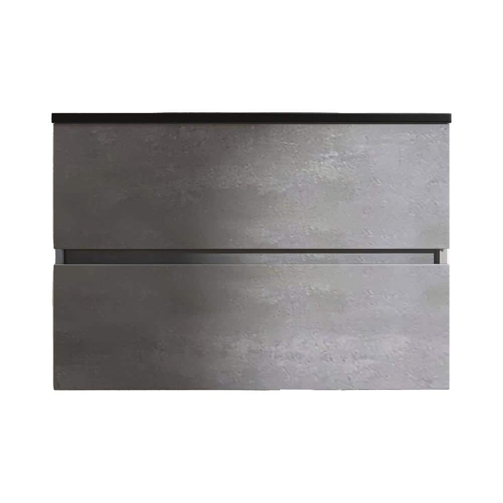 30 in. W Single Sink Wall-Mounted Bath Vanity in Cement Grey with Black Quartz Sand Top Unassembled price history on PriceWatchPro