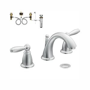 Brantford 8 in. Widespread 2-Handle High-Arc Bathroom Faucet Trim Kit in Chrome (Valve Included)