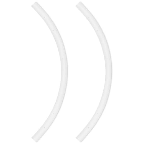 2FT H-Type Curved Track Light Rail, Compatible with Standard 120V Single Circuit 3-Wire H-Track Systems, White 2 Pack