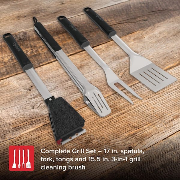 Nexgrill 4 Pieces Grill Stainless Steel Tool Set 530-0036D - The