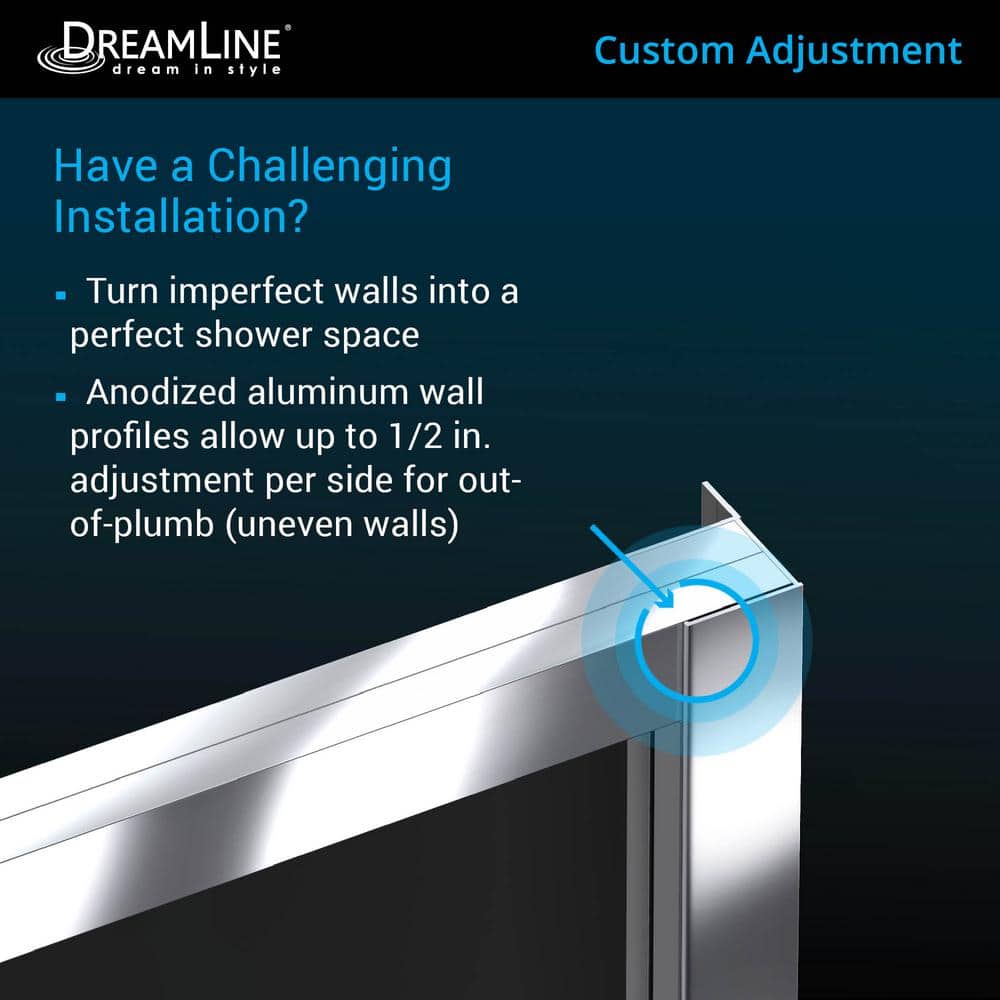 Cornerview 40.5" Black Framed Sliding Shower Enclosure