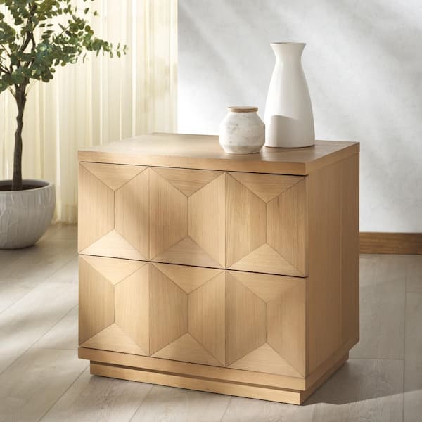 Deziree Natural 2 Drawer Nightstand