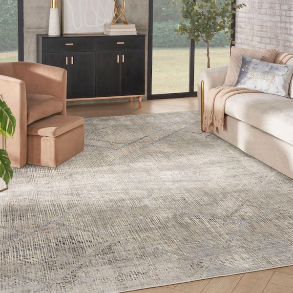 Iliana Grey 9 ft. x 12 ft. Diamond Contemporary Area Rug