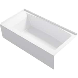 Elmbrook 60 in. x 30.25 in. Soaking Bathtub with Right-Hand Drain in White