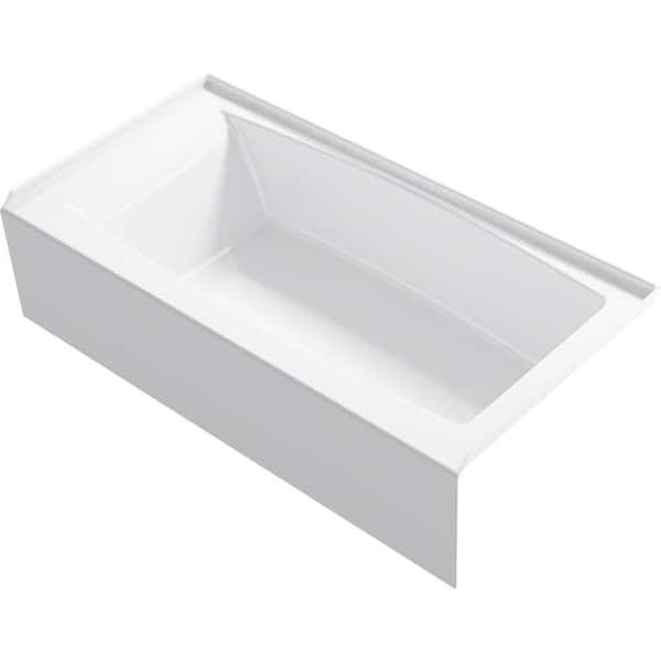 KOHLER Elmbrook 60 in. x 30.25 in. Soaking Bathtub with Right-Hand Drain in White