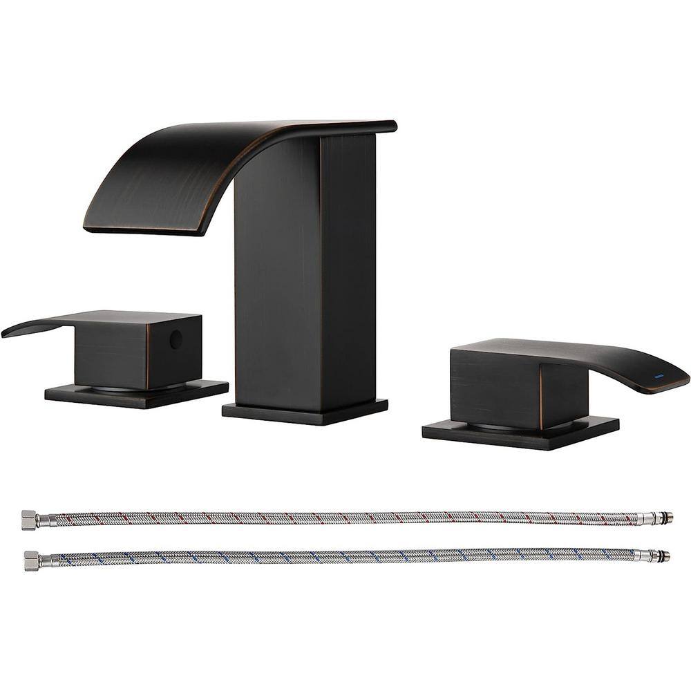 Oil-Rubbed Bronze Waterfall Bathroom Faucet - Widespread Bathroom Faucets f