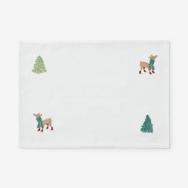 Company Cotton Embroidered Novelty 20 in. W x 14 in. H Green Cotton Placemat Set of 4