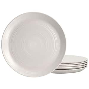 Home Milbrook 4 Piece 10 Inch Round Stoneware Dinner Plate Set in White