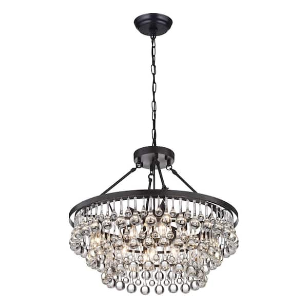 DESwan Modern 9-Light Black and Brown Finish Chandelier