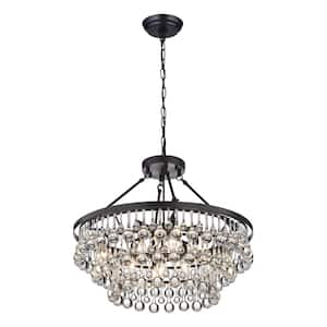 Modern 9-Light Black and Brown Finish Chandelier