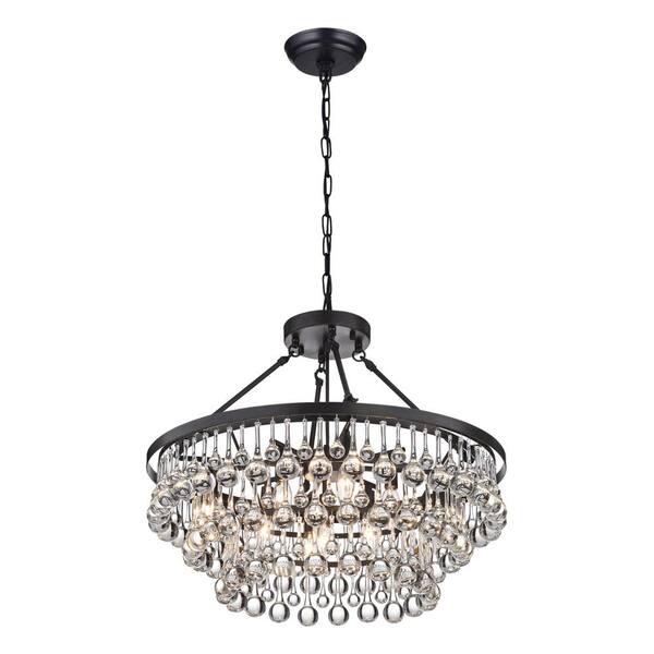 KINWELL Modern 9-Light Black and Brown Finish Chandelier BSC-GS018-DBN ...