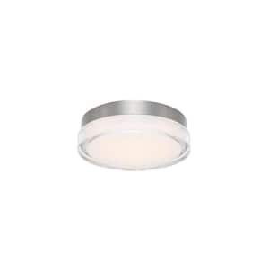 Dot 6 in. 1-Light 3000K Stainless Steel LED Flush Mount