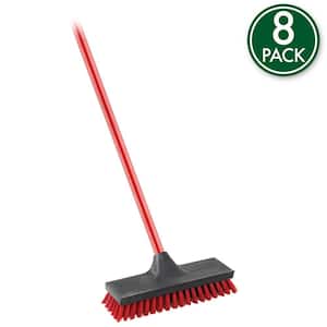 Floor and Deck Scrub Brush with Steel Handle (8-Pack)